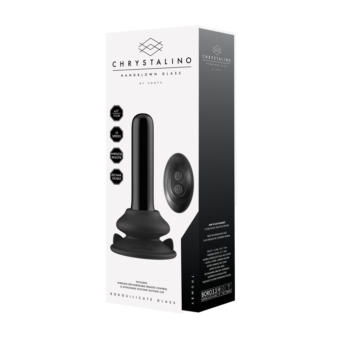 Chrystalino by Shots Thumby - Smooth Glass Vibrator with Suction Cup