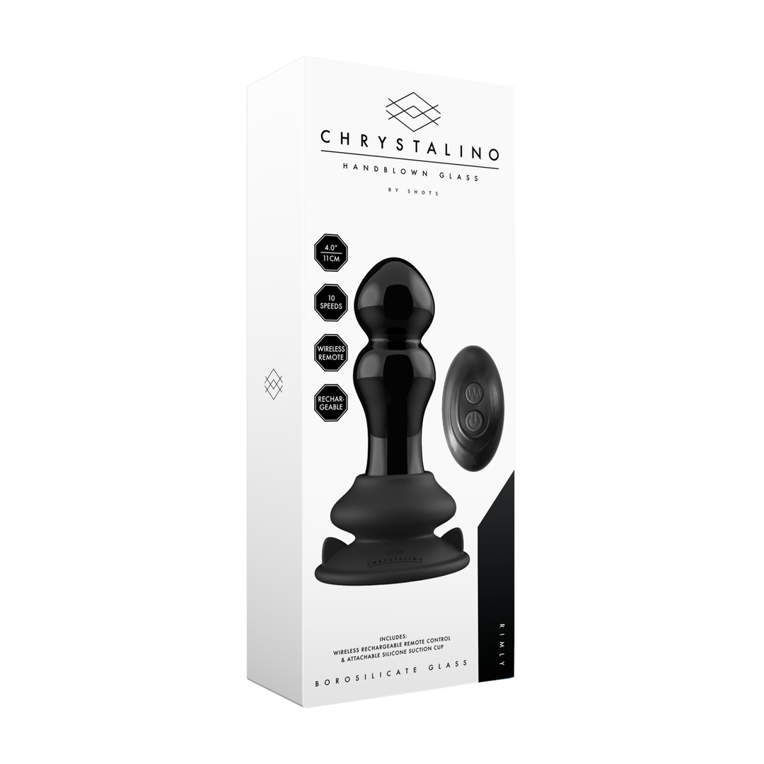 Chrystalino by Shots Rimly - Vibrating Glass Butt Plug with Suction Cup