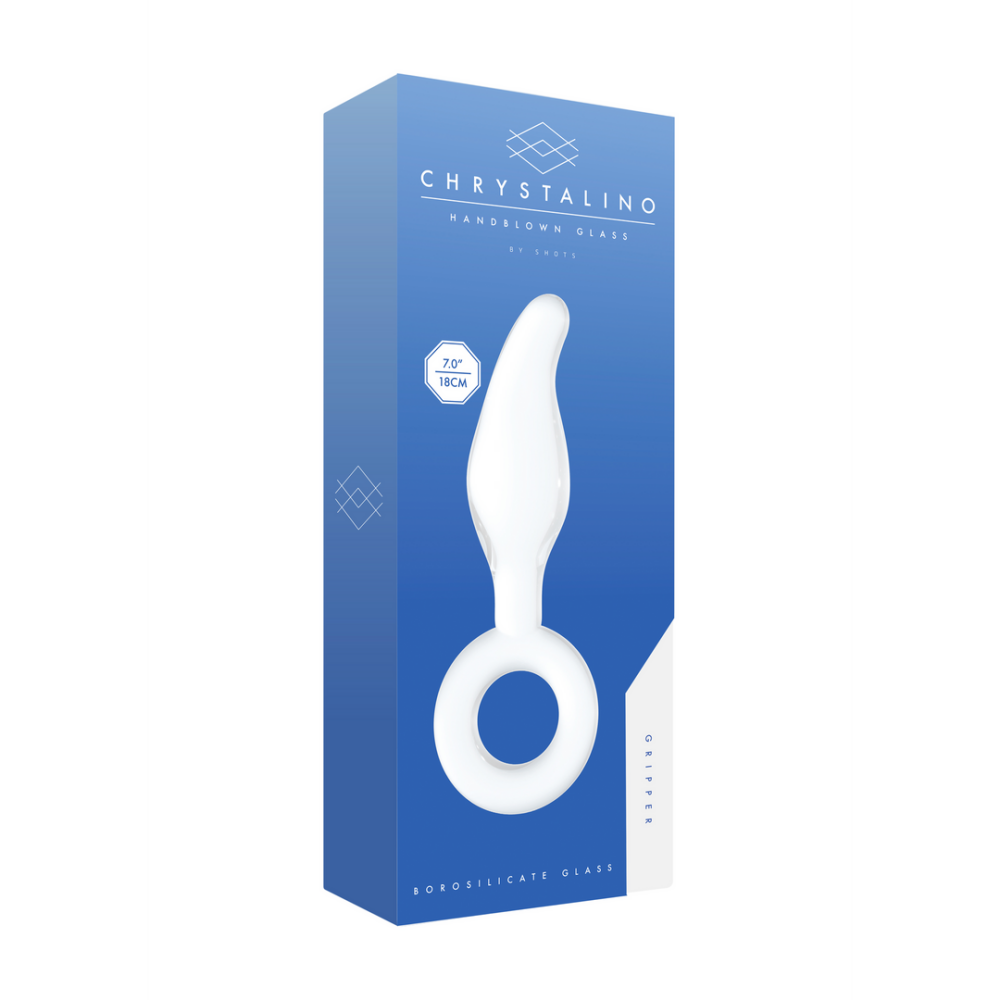 Chrystalino by Shots Gripper - Glass Dildo with Ring