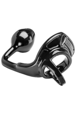 PerfectFitBrand Armor Tug Lock - Cockring with Ball Strap and Butt Plug - Medium