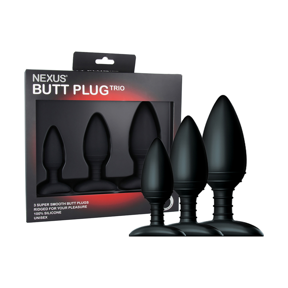 Nexus Butt Plug Trio - 3 Sturdy Silicone Butt Plugs
