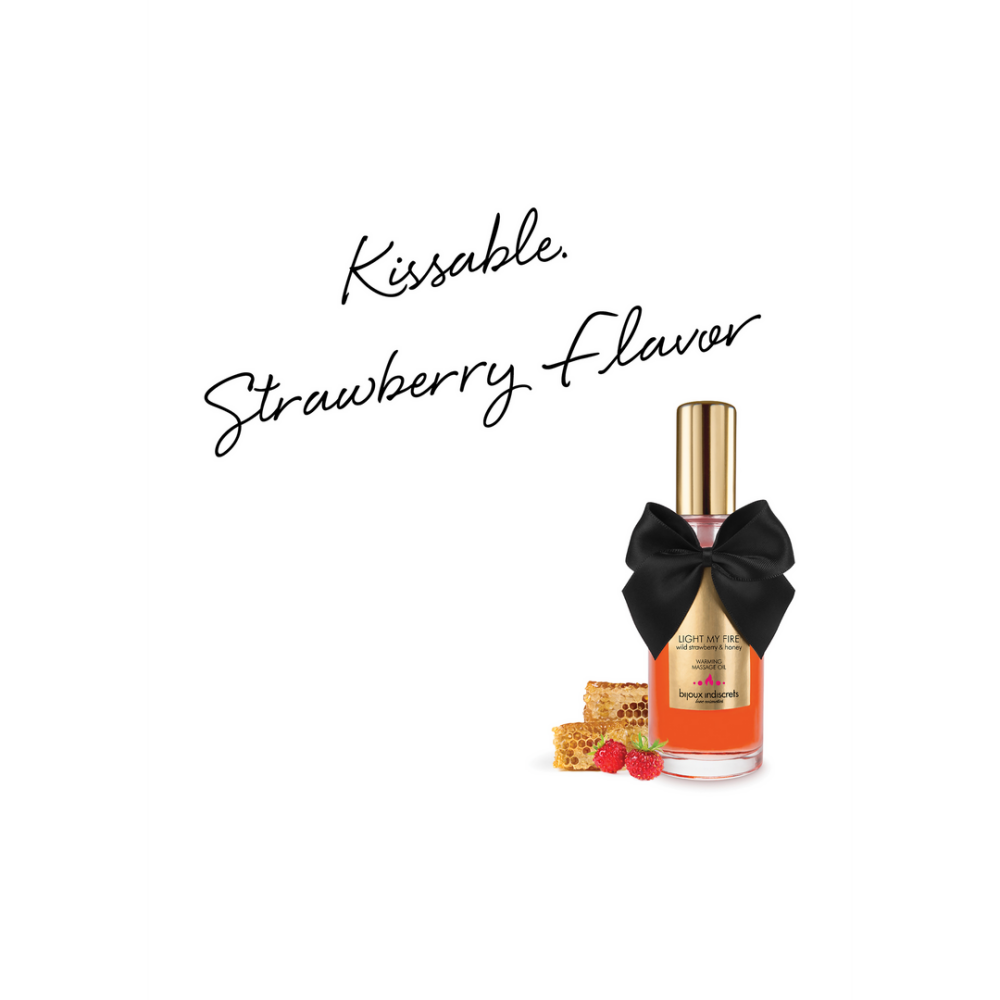 Bijoux Indiscrets Light My Fire - Warming Massage Oil Wild Strawberry and Honey - Wild Strawberry  Honey