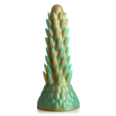Image of XR Brands Stegosaurus - Spiky Reptile Silicone Dildo - Green