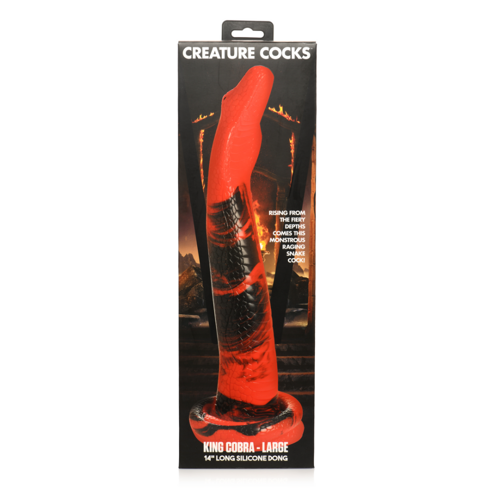 XR Brands King Cobra - Silicone Dildo - 14 / 36 cm - Red/Black