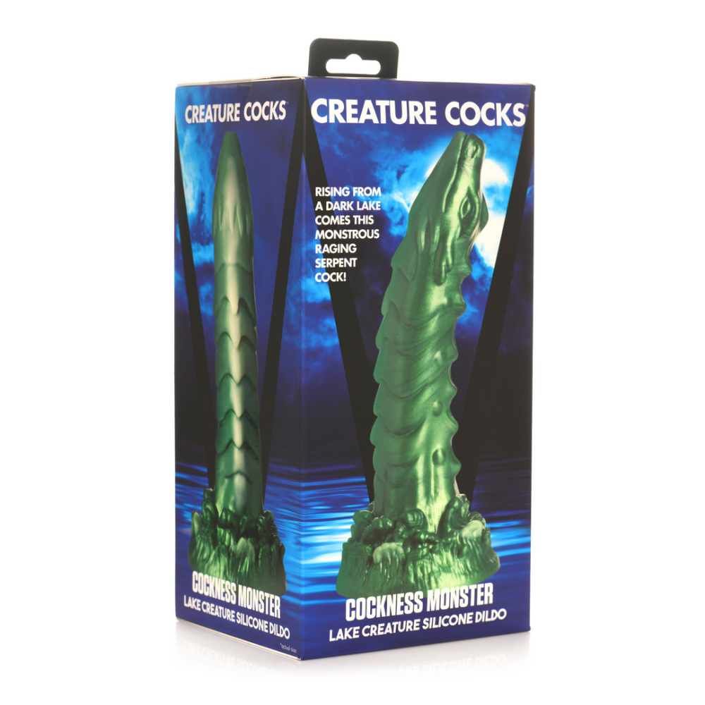 XR Brands Cockness Monster - Lake Creature Silicone Dildo - Green