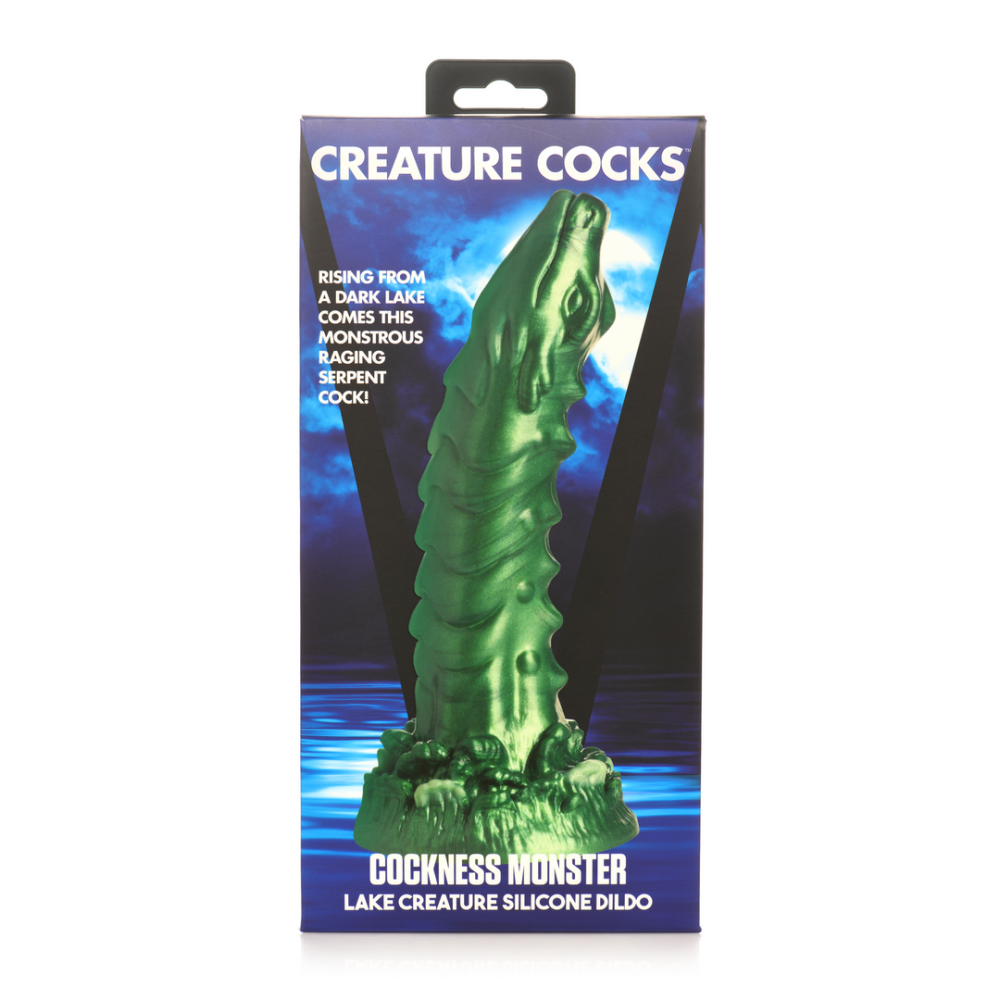 XR Brands Cockness Monster - Lake Creature Silicone Dildo - Green