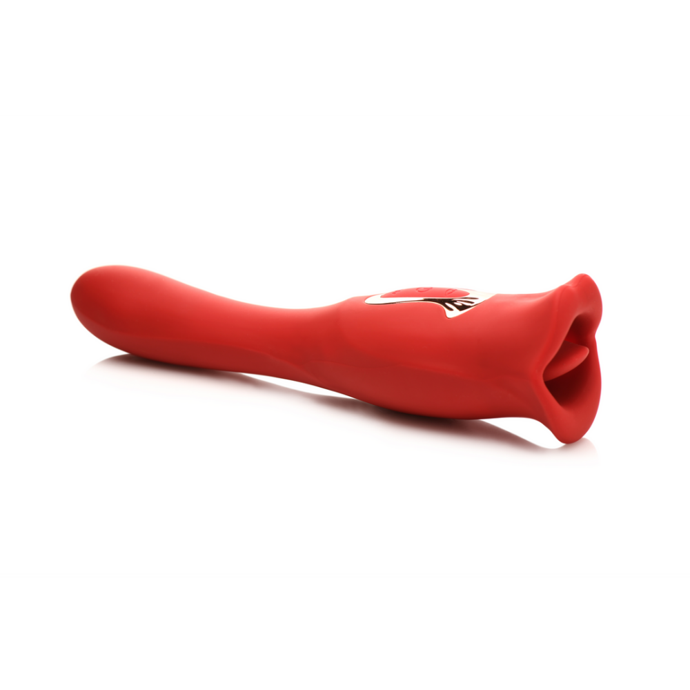XR Brands Kiss and Tell Pro - Dual-Ended Kissing Vibrator - Red