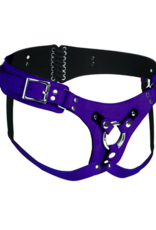 XR Brands Bodice Deluxe - Leather Corset Harness - Purple