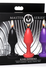 XR Brands Kink Inferno - Drip Candles - Black/Purple/Red