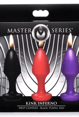XR Brands Kink Inferno - Drip Candles - Black/Purple/Red