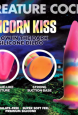 XR Brands Unicorn Tongue - Glow in the Dark - Silicone Dildo - Rainbow