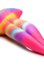XR Brands Unicorn Tongue - Glow in the Dark - Silicone Dildo - Rainbow