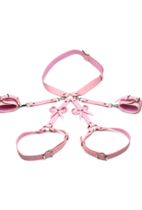 XR Brands Bondage Harness with Bows - M/L - Pink
