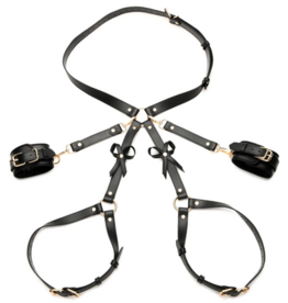 XR Brands Bondage Harness with Bows - XL/2XL - Black