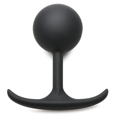 Image of XR Brands Comfort Plugs Silicone Weighted Round Plug 4.7 - Black