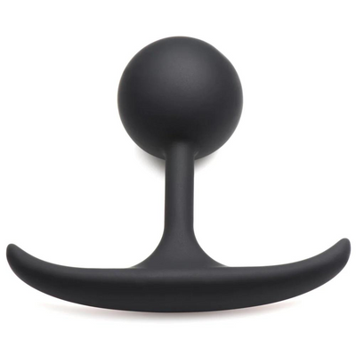 Image of XR Brands Comfort Plugs Silicone Weighted Round Plug 3.9 - Black