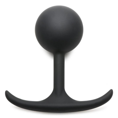 Image of XR Brands Comfort Plugs Silicone Weighted Round Plug 4.4 - Black