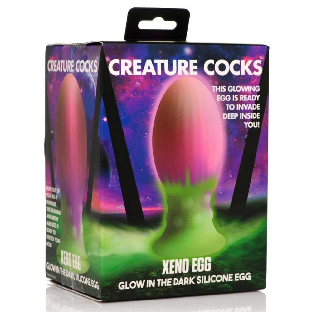 XR Brands Xeno Egg - Glow in the Dark - Silicone Egg - Pink