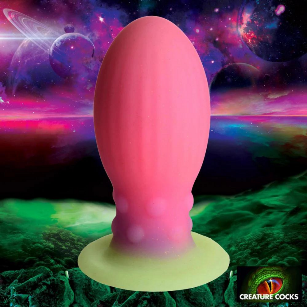 XR Brands Xeno Egg - Glow in the Dark - Silicone Egg - Pink