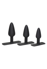 XR Brands Bum-Tastic - Trainer Set Silicone 3 Piece Anal Plug Set with Harness