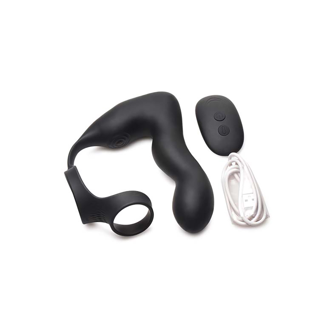 XR Brands Inflatable and Vibrating Prostate Plug + Cock and Ball Ring