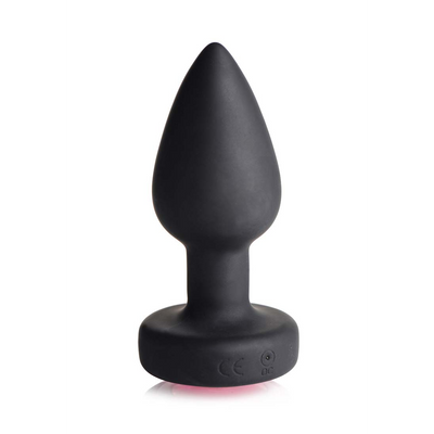 Image of XR Brands Silicone Vibrating Pink Gemstone - Butt Plug with Remote Control - Small