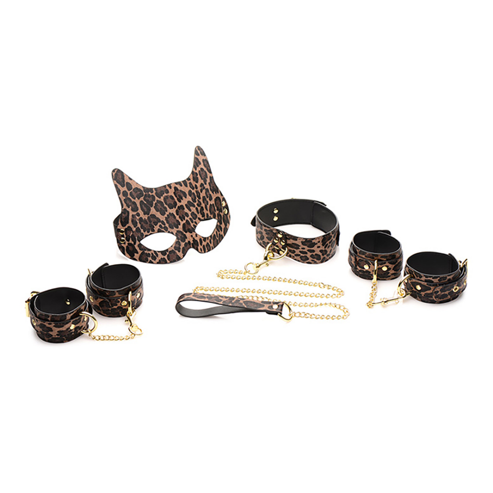 Plus Size Leopard Print Bondage Teddy