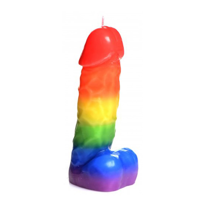 Image of XR Brands Pride Pecker - Rainbow Drip Candle