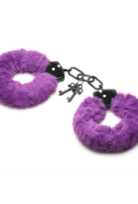 XR Brands Cuffed in Fur - Furry Handcuffs - Purple