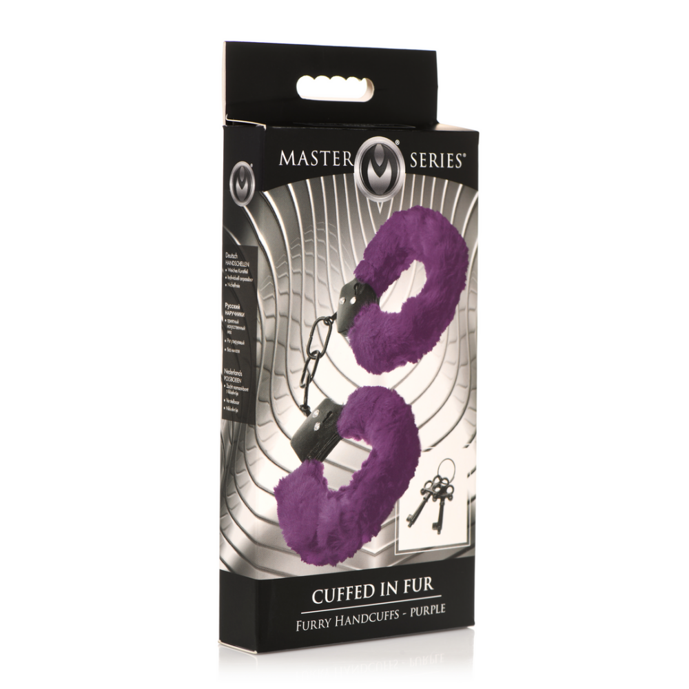 XR Brands Beverd in Bont - Fuzzy Handboeien - Paars
