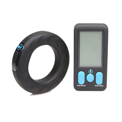 Image of XR Brands Vibrating and E-Stim Silicone Cockring + Remote Control