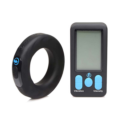 Image of XR Brands Vibrating and E-Stim Silicone Cockring + Remote Control