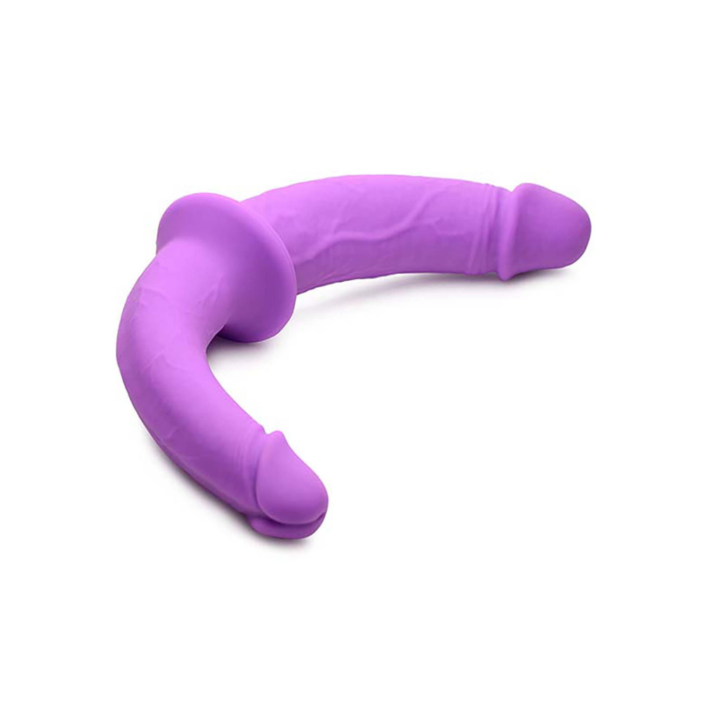 XR Brands Double Charmer - Silicone Double Dildo with Harness