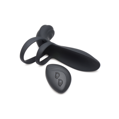 Image of XR Brands Silicone Vibrating Penis Sleeve with Remote Control