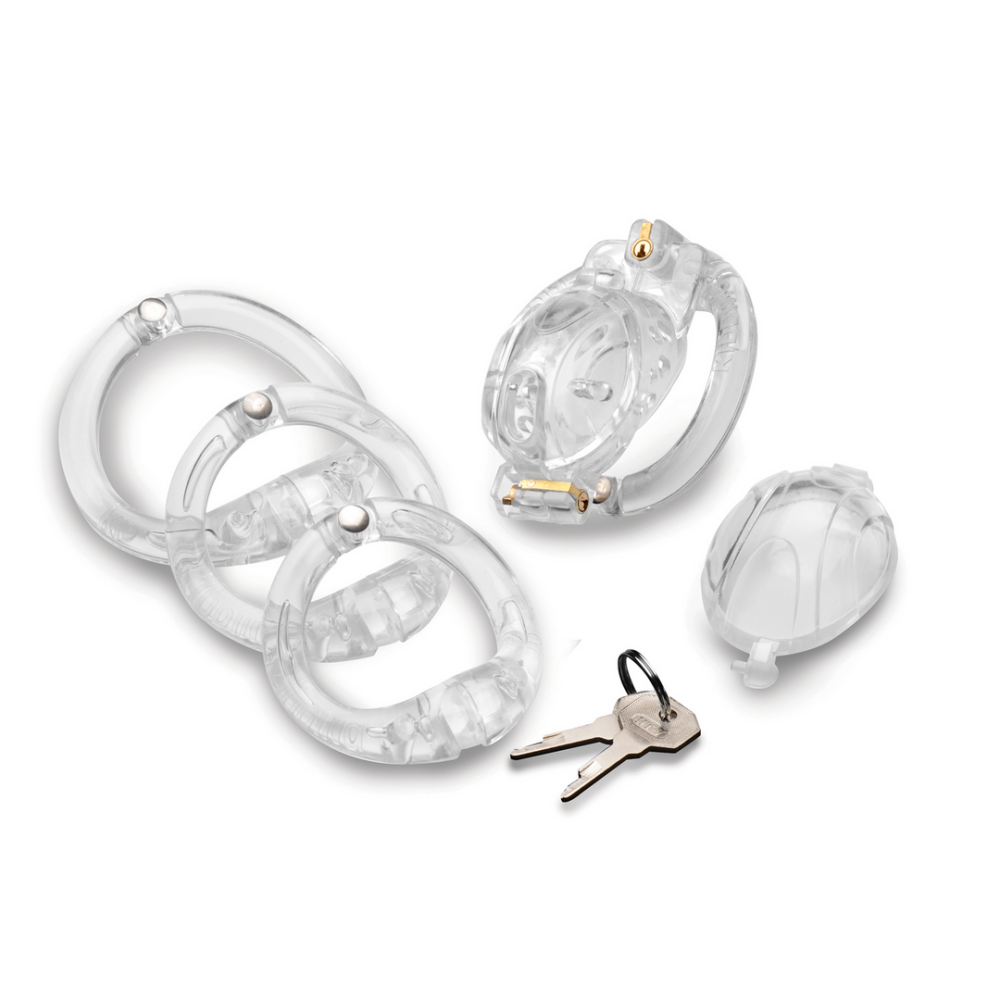 XR Brands Double Lockdown - Lockable Adjustable Chastity Cage