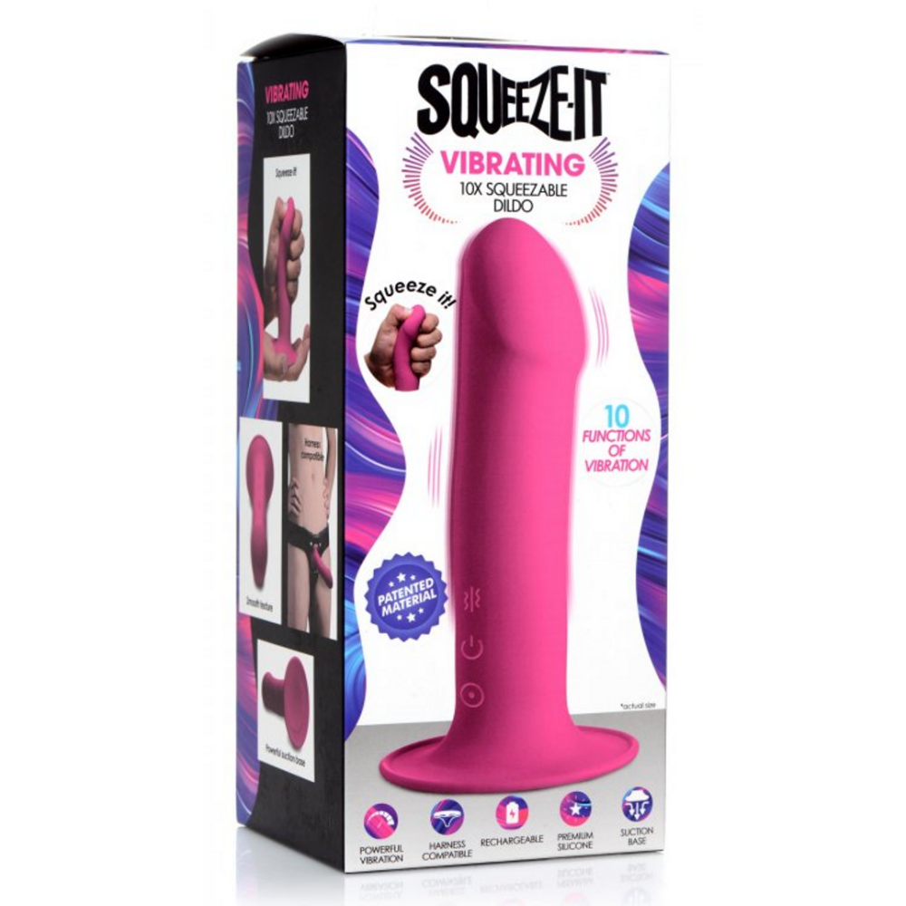 XR Brands Squeezable Vibrating Dildo