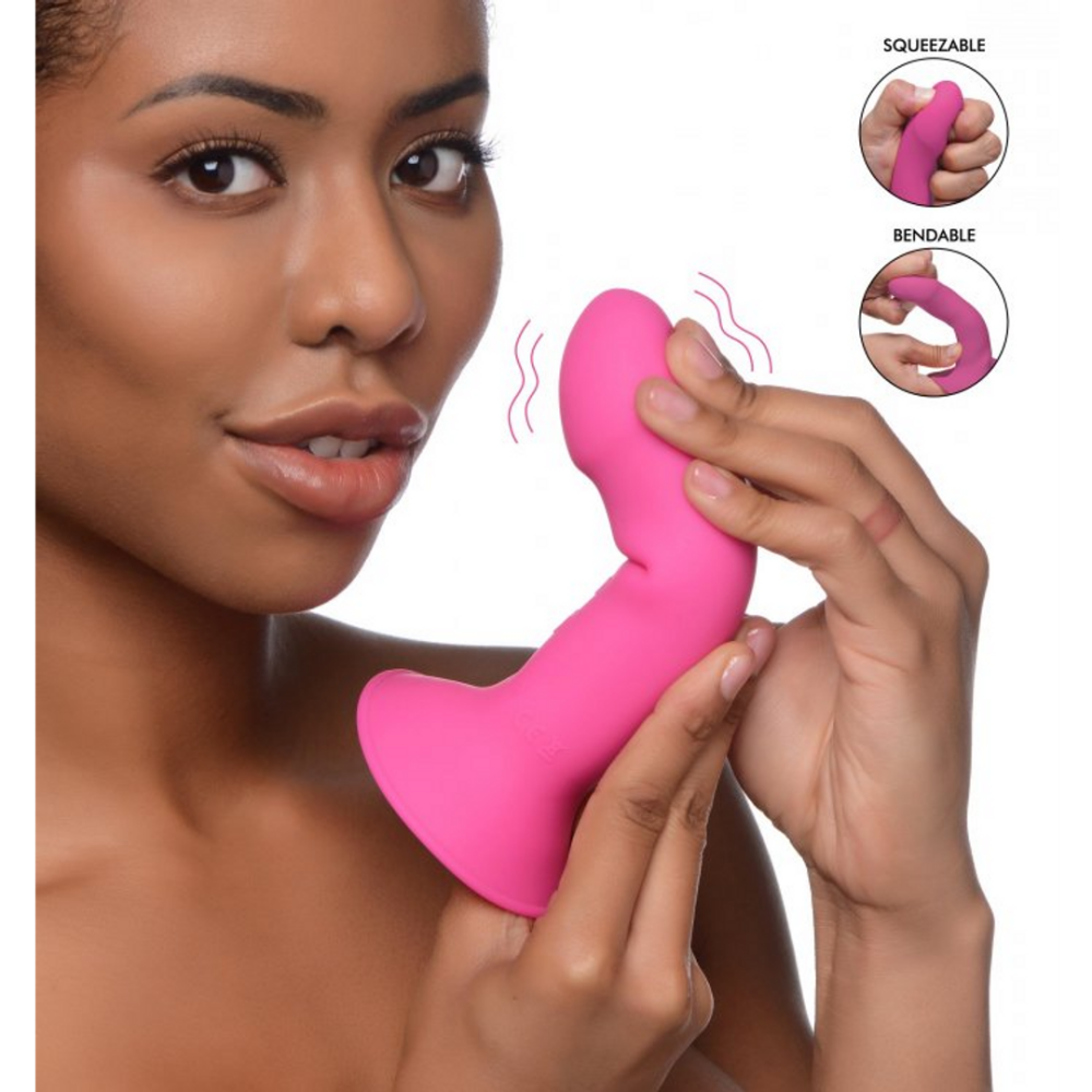 XR Brands Squeezable Vibrating Dildo