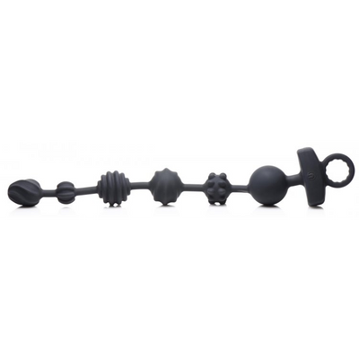 Image of XR Brands Dark Rattler - Vibrating Silicone Anal Beads with Remote Control