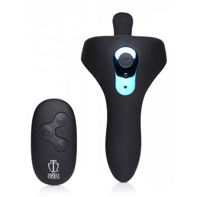 Image of XR Brands Power Taint - Silicone Cock and Ball Ring with Remote Control