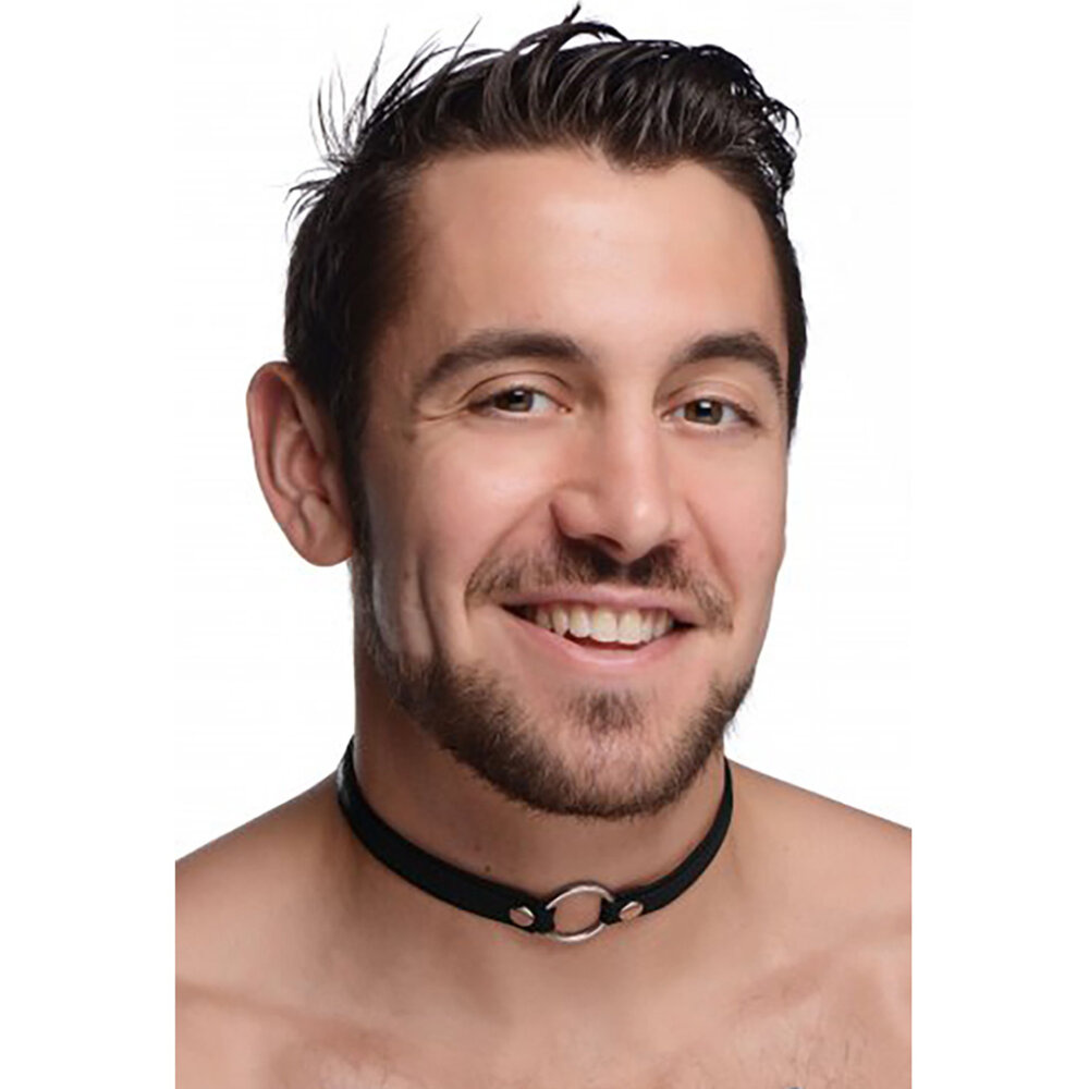XR Brands Slim Leather Collar with O-ring