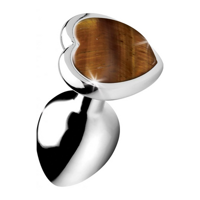 Image of XR Brands Tiger Eye Heart - Butt Plug - Small