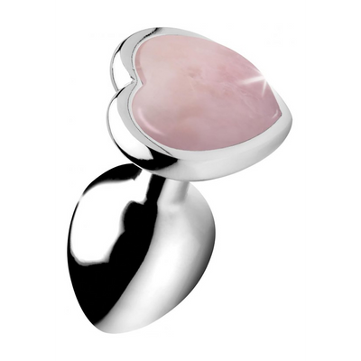 Image of XR Brands Rose Quartz Heart - Butt Plug - Small