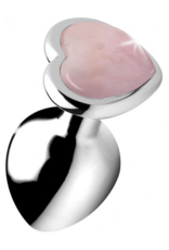 XR Brands Rose Quartz Heart - Butt Plug - Medium