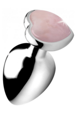 XR Brands Rose Quartz Heart - Butt Plug - Large