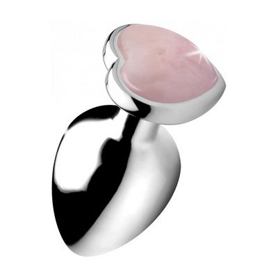 Image of XR Brands Rose Quartz Heart - Butt Plug - Large