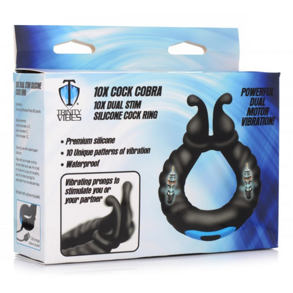 XR Brands Cobra - Dual Stimulation Silicone Cockring