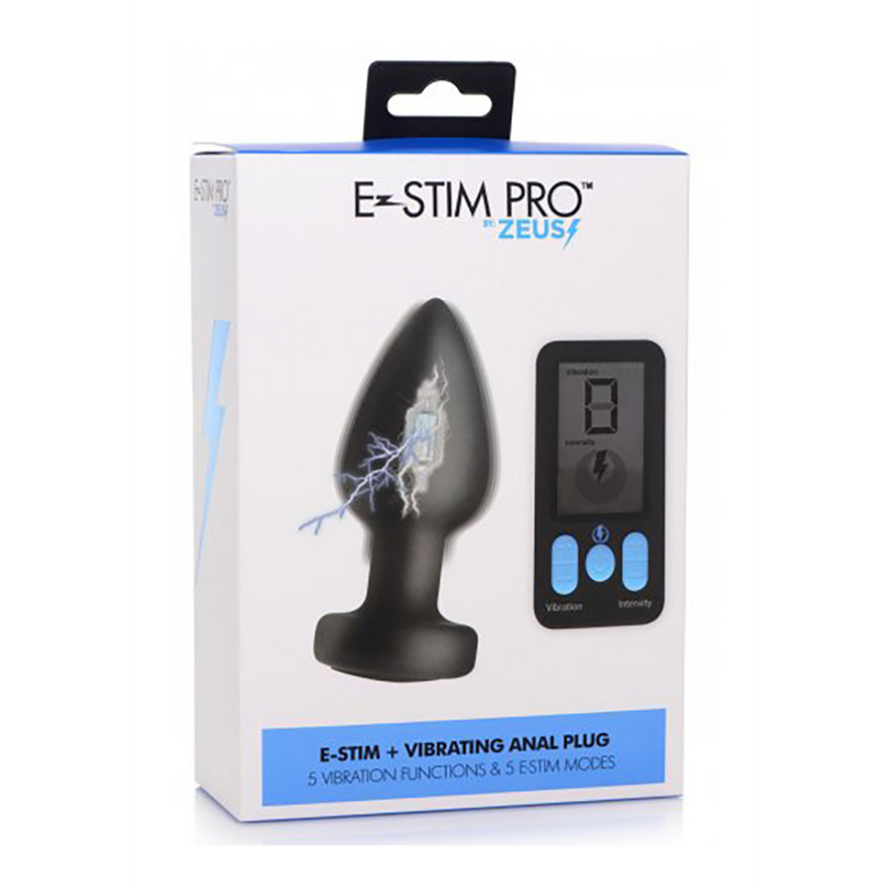 XR Brands E-Stim Pro - Silicone Vibrating Anal Plug + Remote Control