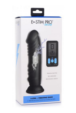 XR Brands Vibrating and E-Stim Silicone Dildo + Remote Control