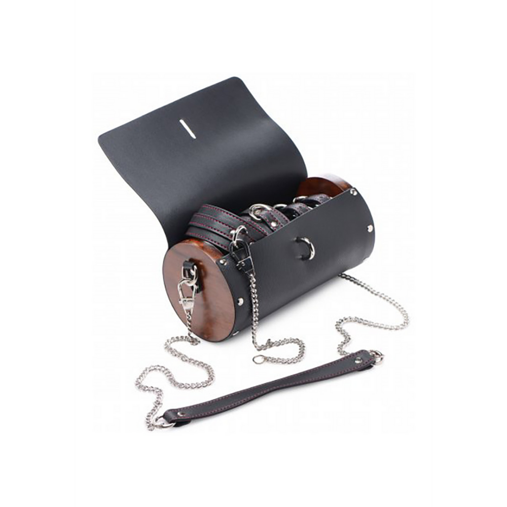 XR Brands Kinky Clutch - Black Bondage Set with Carry Bag