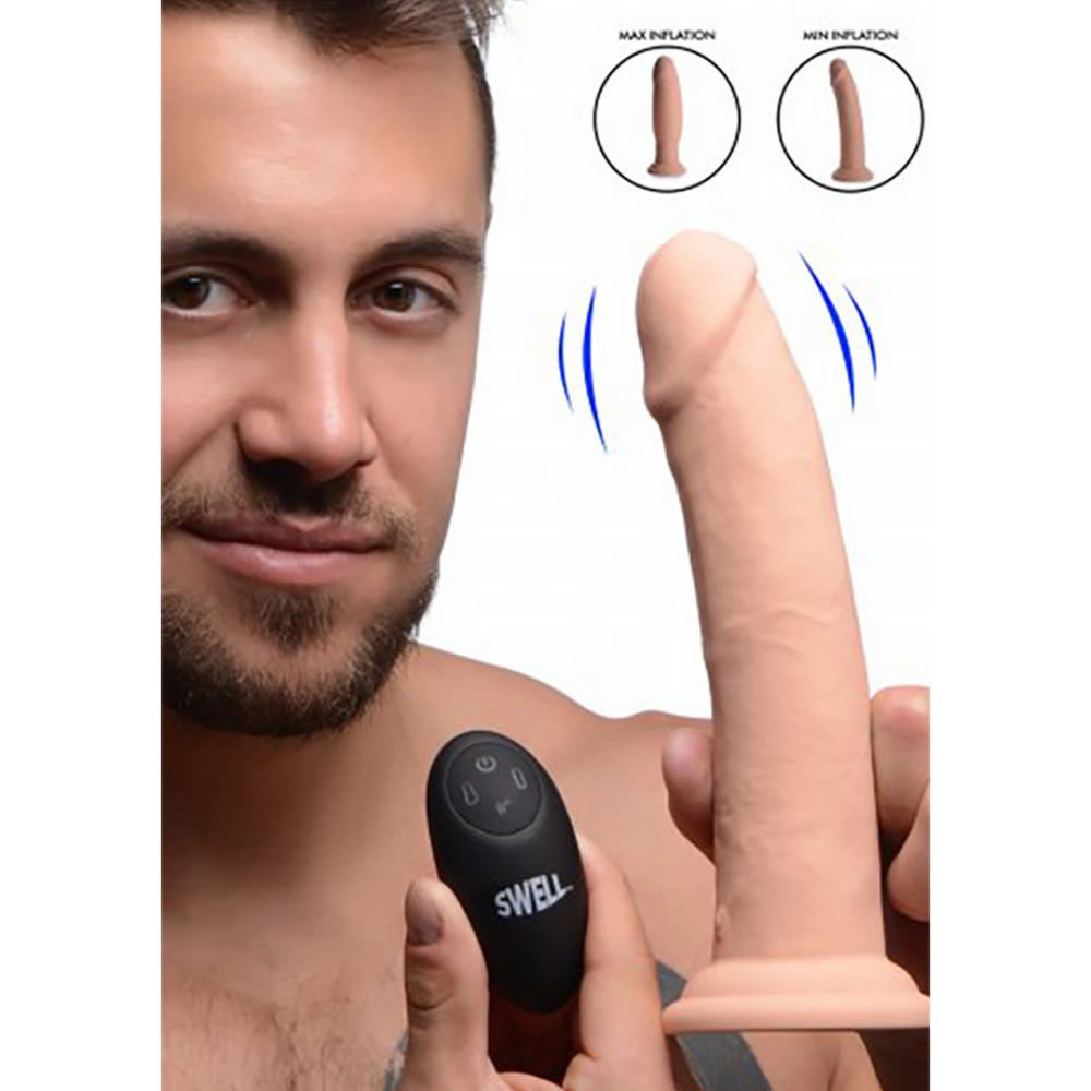 XR Brands Swell - Inflatable and Vibrating Silicone Dildo - 7 / 18 cm